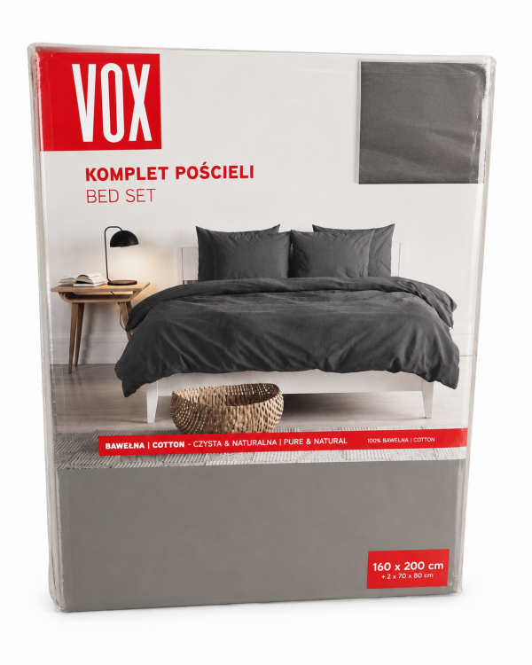 Постельное Бельё 160X200 UNI DARK GREY II WASHED COTTON 012513 6033239