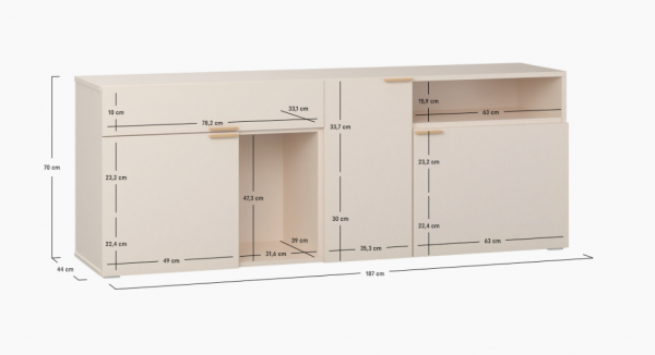 Комод широк. с ручкой дуб 4You Fresh песочно-бежевый 5020394