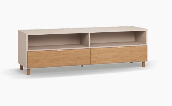 Шкафчик RTV нога круглая дуб / ручка серая 180 Simple by VOX серый/дуб