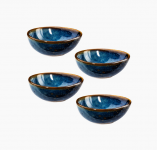 Набор из 4 плошек DEEP BLUE голубой фарфор