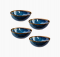 Набор из 4 плошек DEEP BLUE голубой фарфор