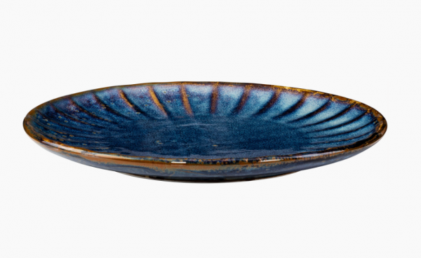 Набор из 4 плоских тарелок 20,5 DEEP BLUE голубой фарфор