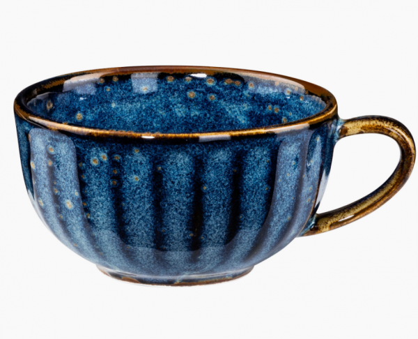 Набор из 4 чашек с блюдцами DEEP BLUE голубой фарфор