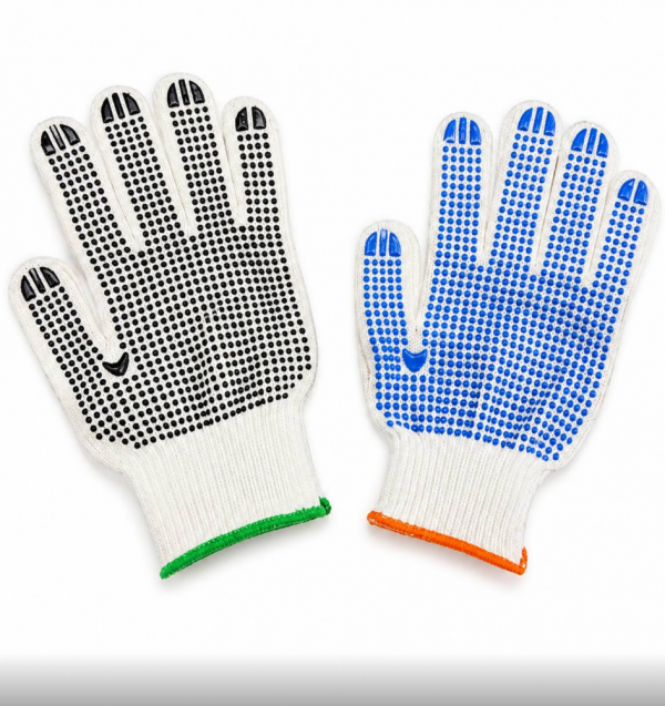 Перчатки х/б с ПВХ, "Точка" 68гр, 12, 1 пара, Green Energy (480)(TR1016-2501)